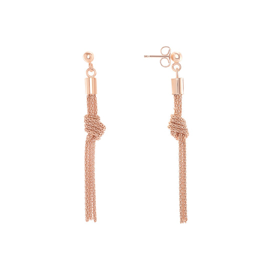 Silver 925 Rose Gold Plated Knot Earrings. ITE561-RG