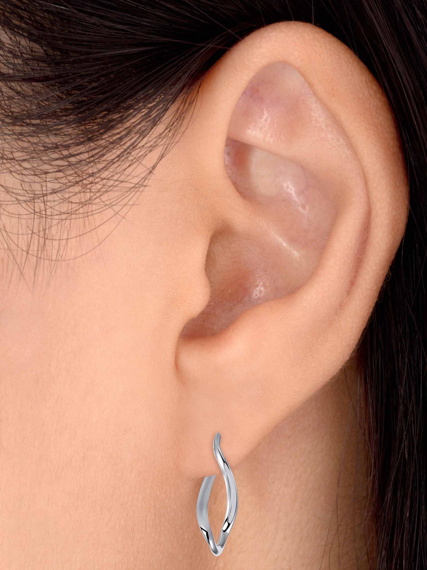 Sterling Silver Infinity Design Hoop Earrings