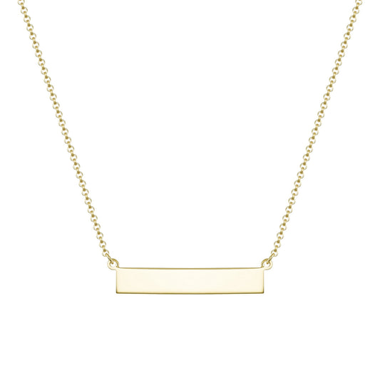 Sterling Silver Id Bar Necklace