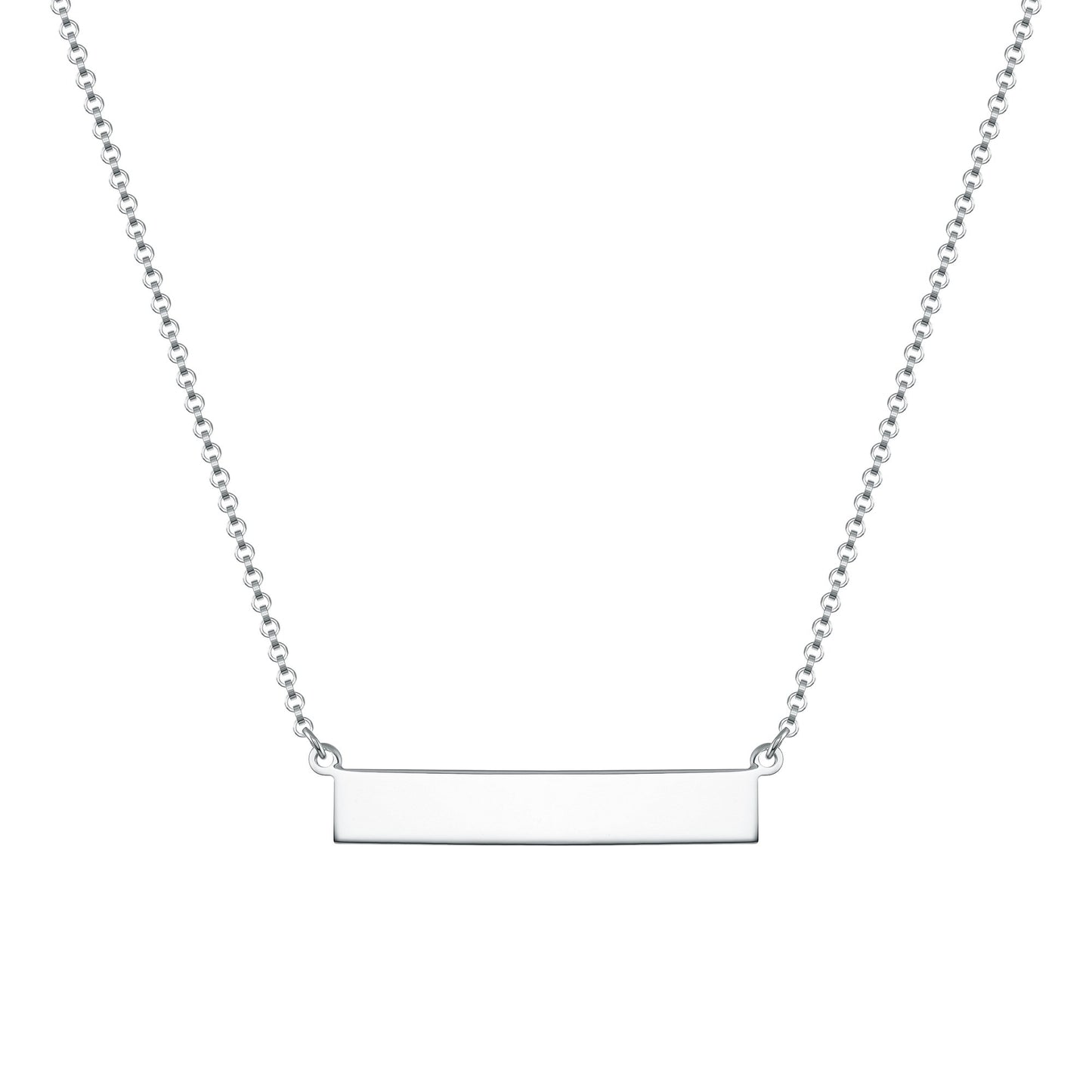 Sterling Silver Id Bar Necklace