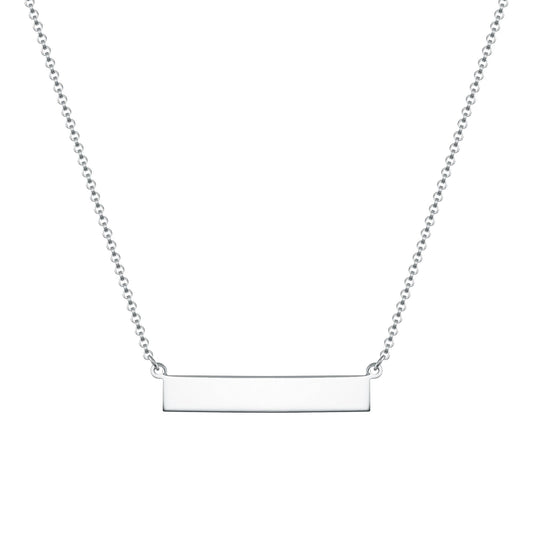 Sterling Silver Id Bar Necklace