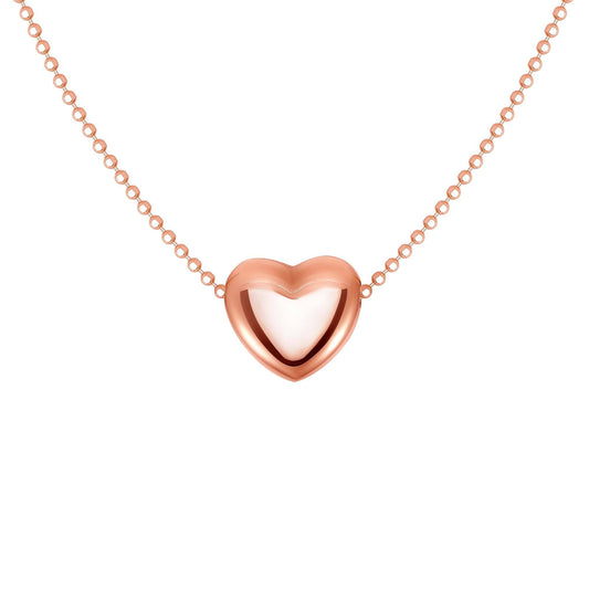 Silver 925 Rose Gold Plated Floating Heart Necklace. ITNK1052-RG