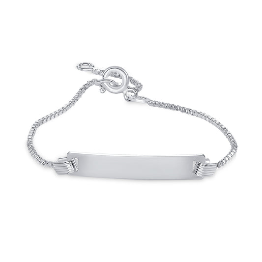 Silver Kids ID Box 024 Bracelet. KIDID011