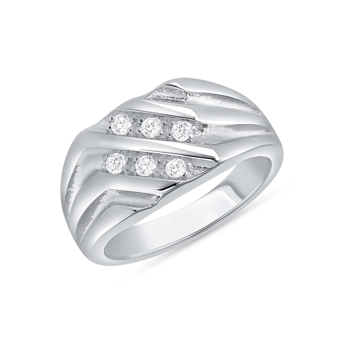 Silver 925 Cubic Zirconia Men's Ring. KOS3909