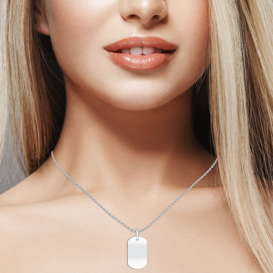 Sterling Silver Dog Tag Pendant
