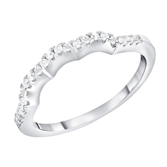 Silver 925 Rhodium Plated Round Cubic Zirconia 3 pcs Ring Set. KR0203R