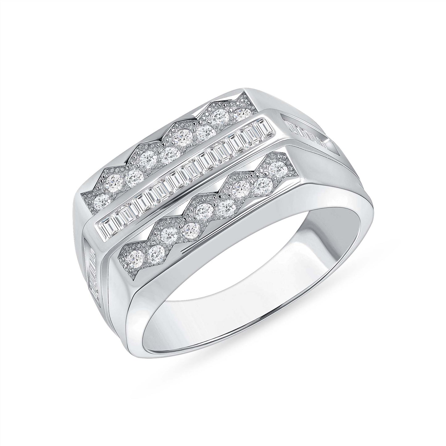 Silver 925 Cubic Zirconia Men's Ring. LF110-4522
