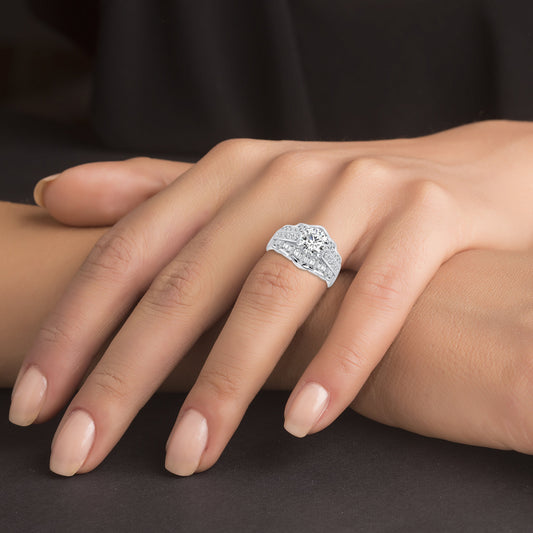 Sterling Silver Round Solitaire Ring