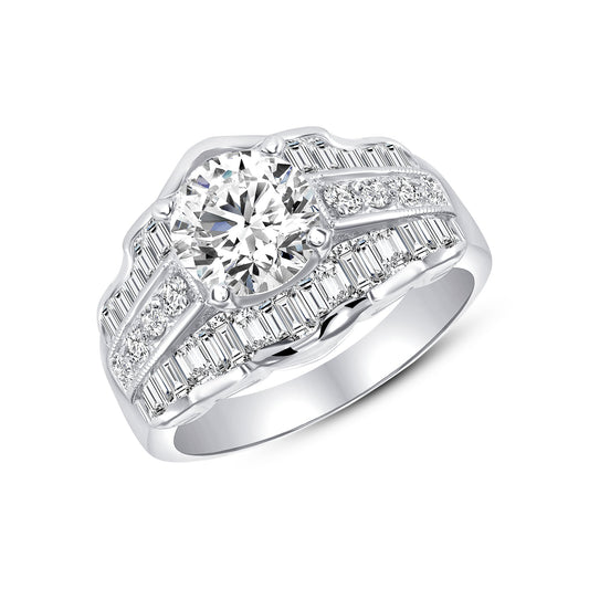 Sterling Silver Round Solitaire Ring