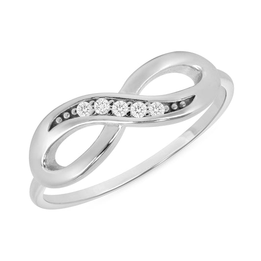 Silver 925 Rhodium Plated Infinity Ring. MD010