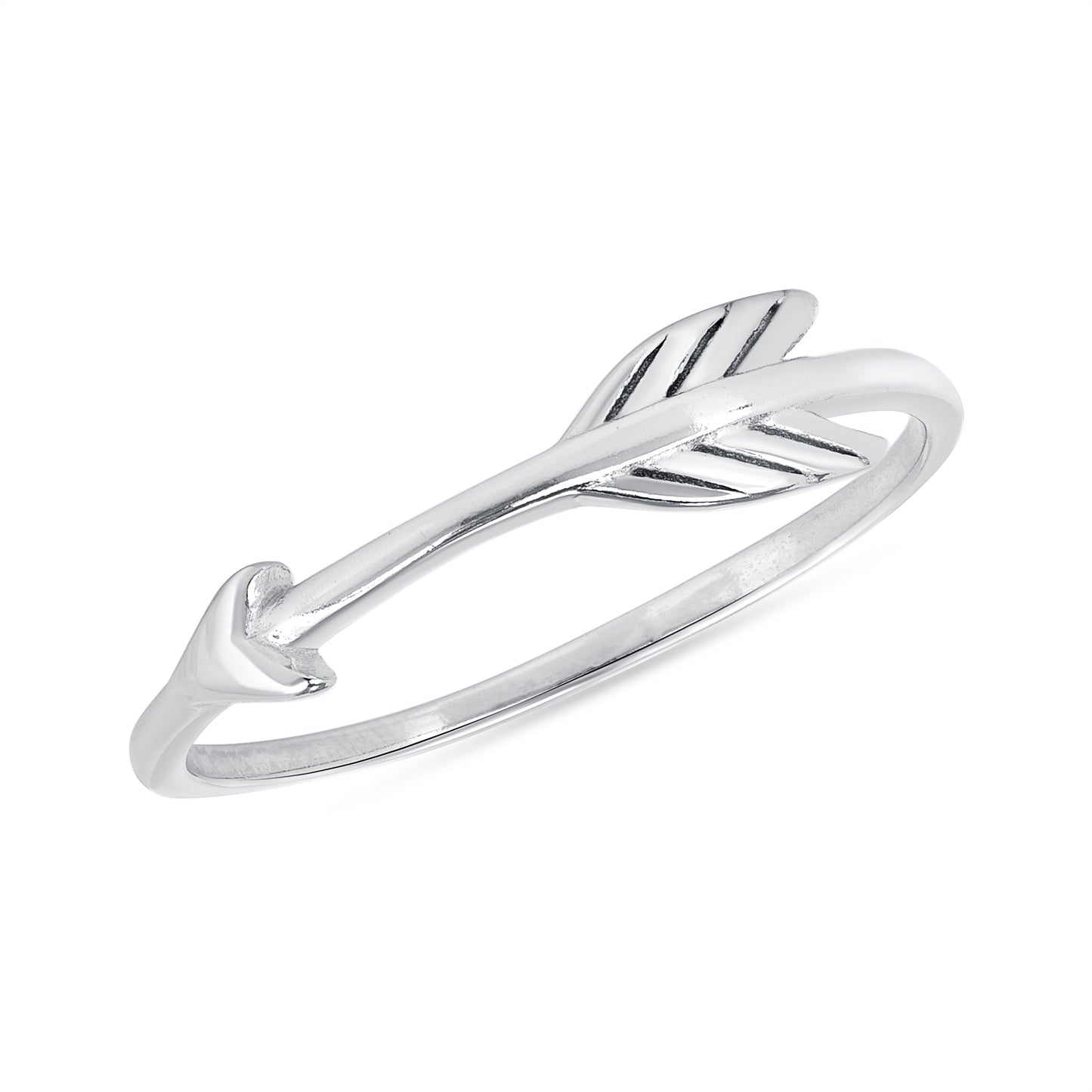 Silver 925 Rhodium Plated Arrow Ring. MD024