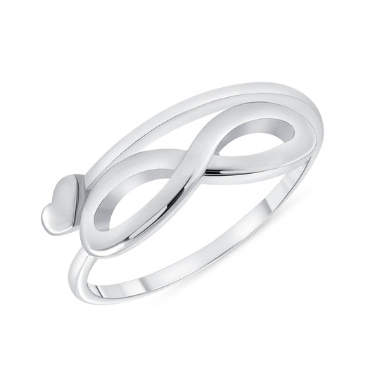 Silver 925 Rhodium Plated Infinity Ring. MD028