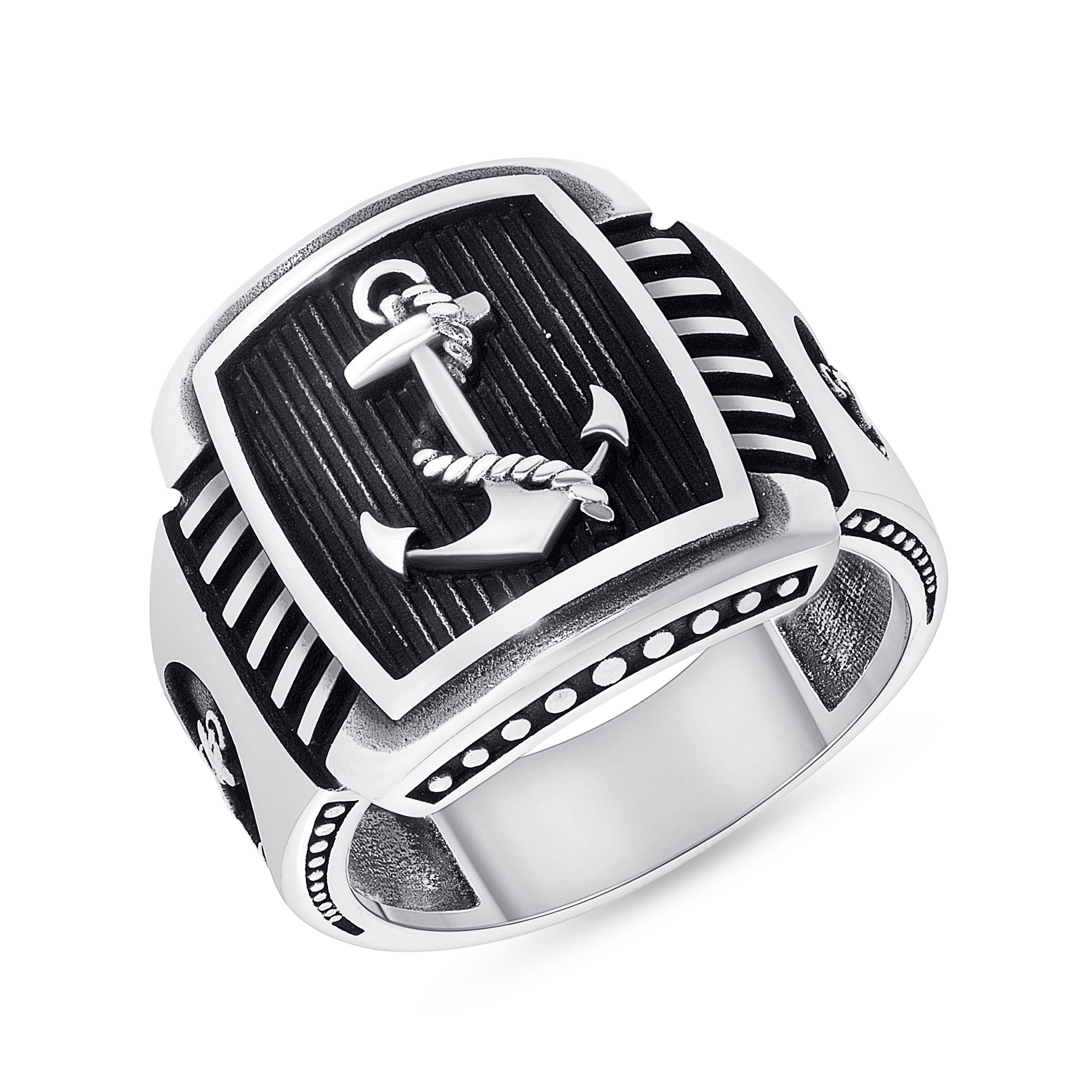 Silver 925 Men Anchor Ring. MENRING26 – dsijewelry