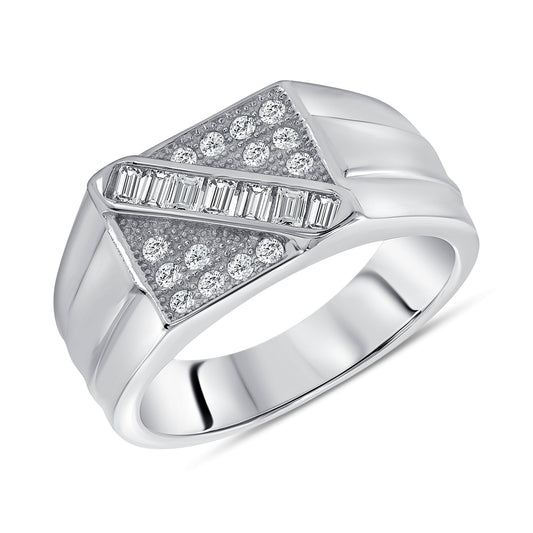 Silver 925 Men Cubic Zirconia Ring. MENRING31