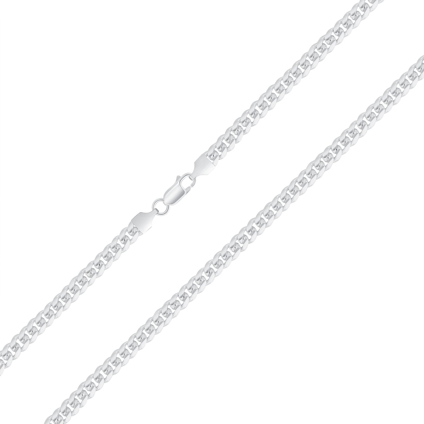 MIAMI060-2MM. Silver 925 Miami (Bombe) Cuban Link Chain 060-2MM