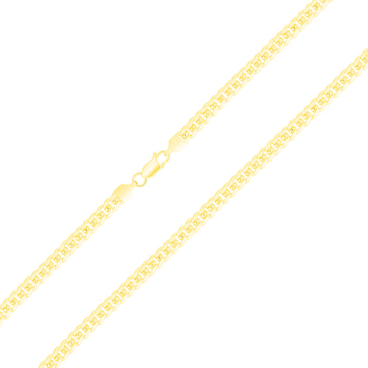 MIAMI060G. Silver 925 Gold Plated Miami (Bombe) Cuban Link Chain 060-2MM