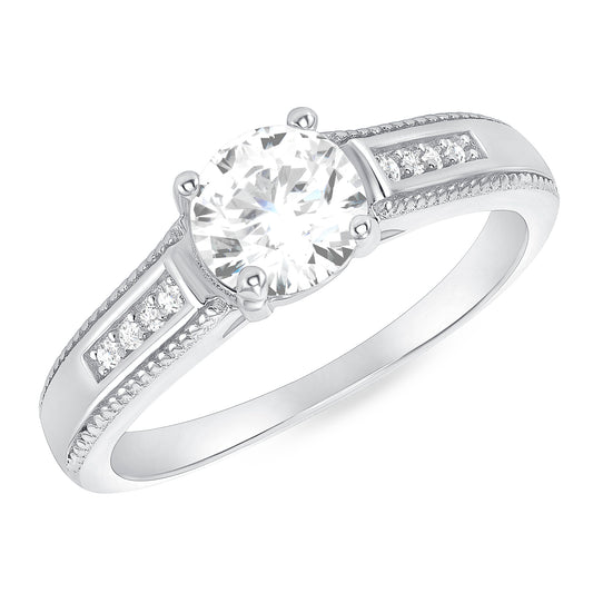 Silver 925 Trios Round Cubic Zirconia Rings. NY-N2309