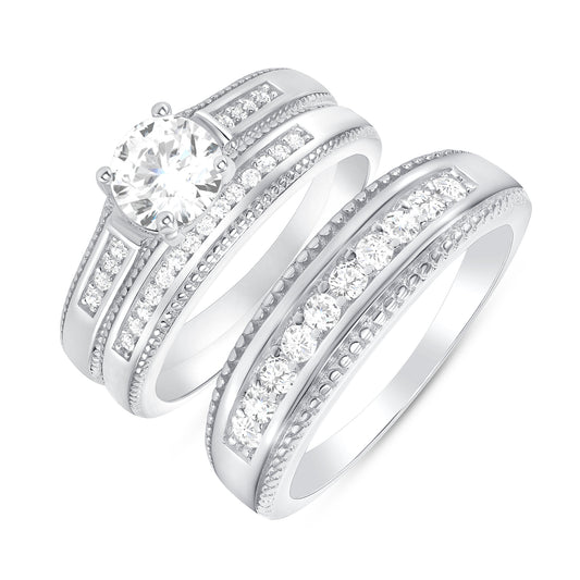 Silver 925 Trios Round Cubic Zirconia Rings. NY-N2309