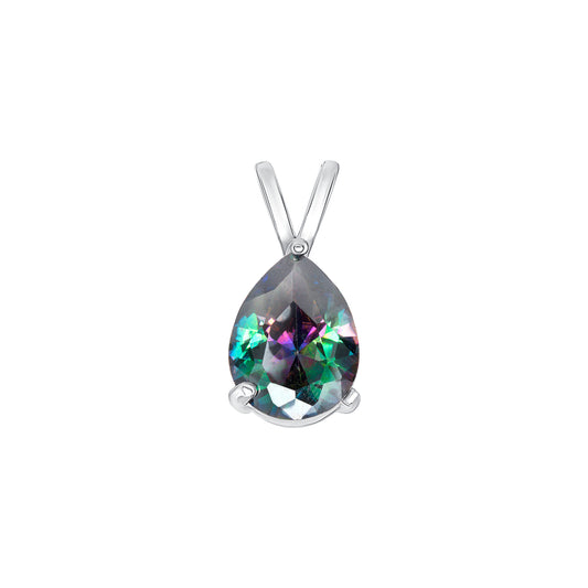 Silver 925 Rhodium Plated Cubic Zirconia Mystic Topaz Set. PS1279C1