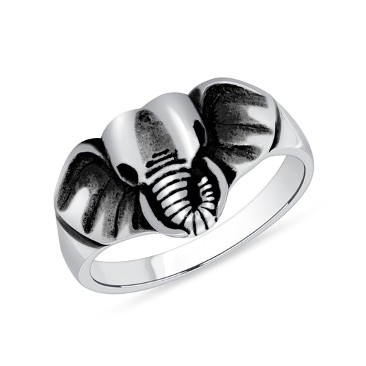 Silver 925 Oxidized Elephant Ring. R68010200