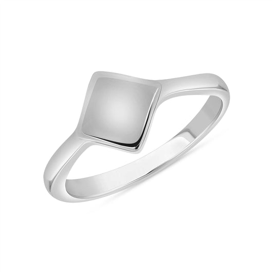 Silver 925 Oxidized Dainty Rhombus Ring . R68010561
