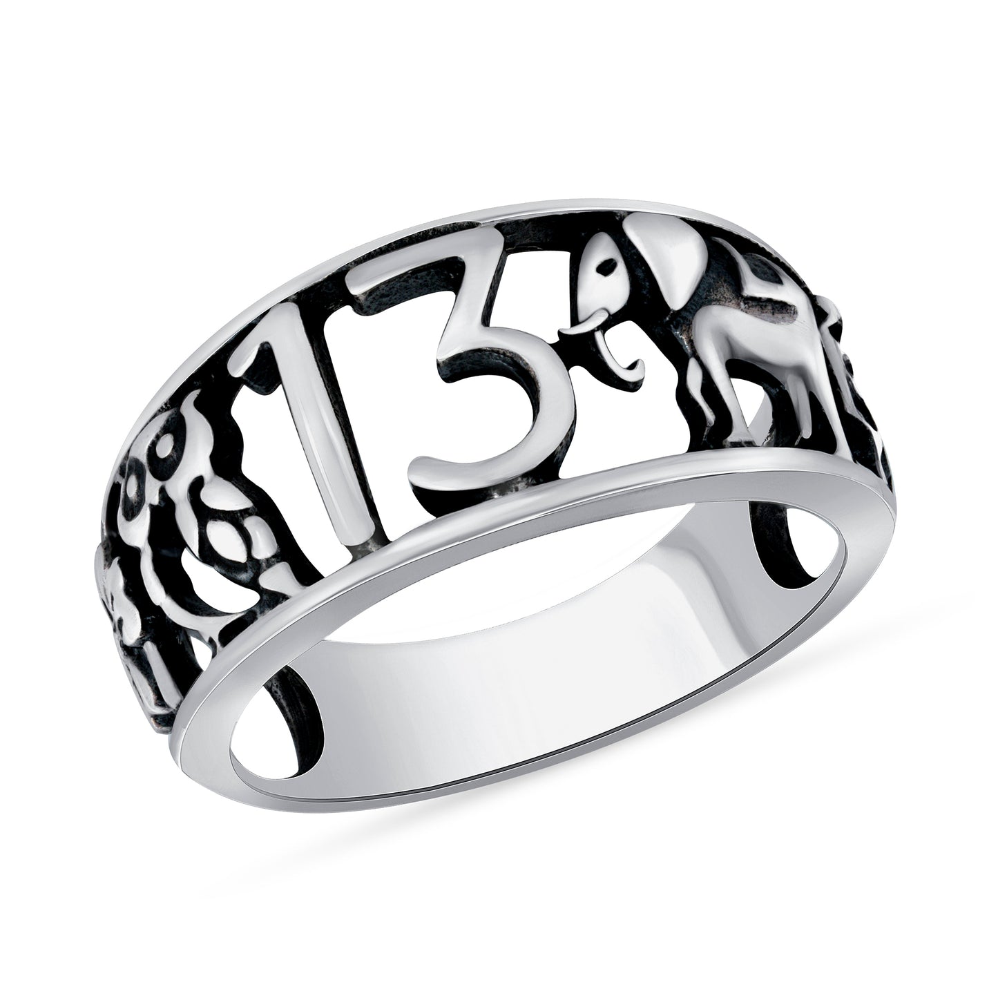 Silver 925 Oxidized Women Lucky Ring. R68010980