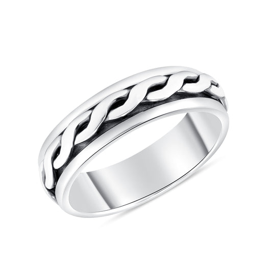 Silver 925 Infinity Spinning Oxidized Ring. R71010192