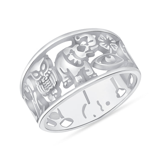 Silver 925 Lucky Elephant Design Ring. RGMX06