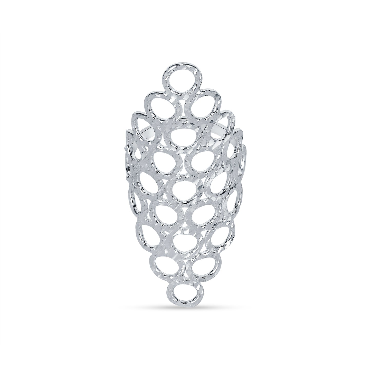 Silver 925 Burbujas Diamond Cut Design Ring. RGMX11
