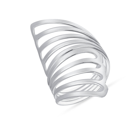 Silver 925 Wave Open Design Ring. RGMX15