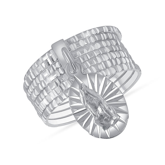 Silver 925 Seminario Virgen Pendant Ring. RGMX23