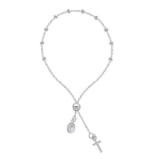 Silver 925 Italian Rosary 3mm Rolo Adjacent Bracelet. ROSARYBRR-3MM