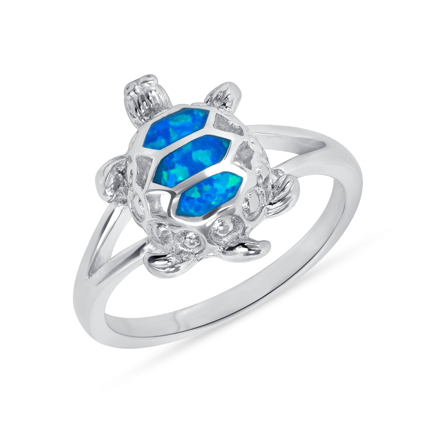 Silver 925 Little Turtle Opal Ring. RS1101A1