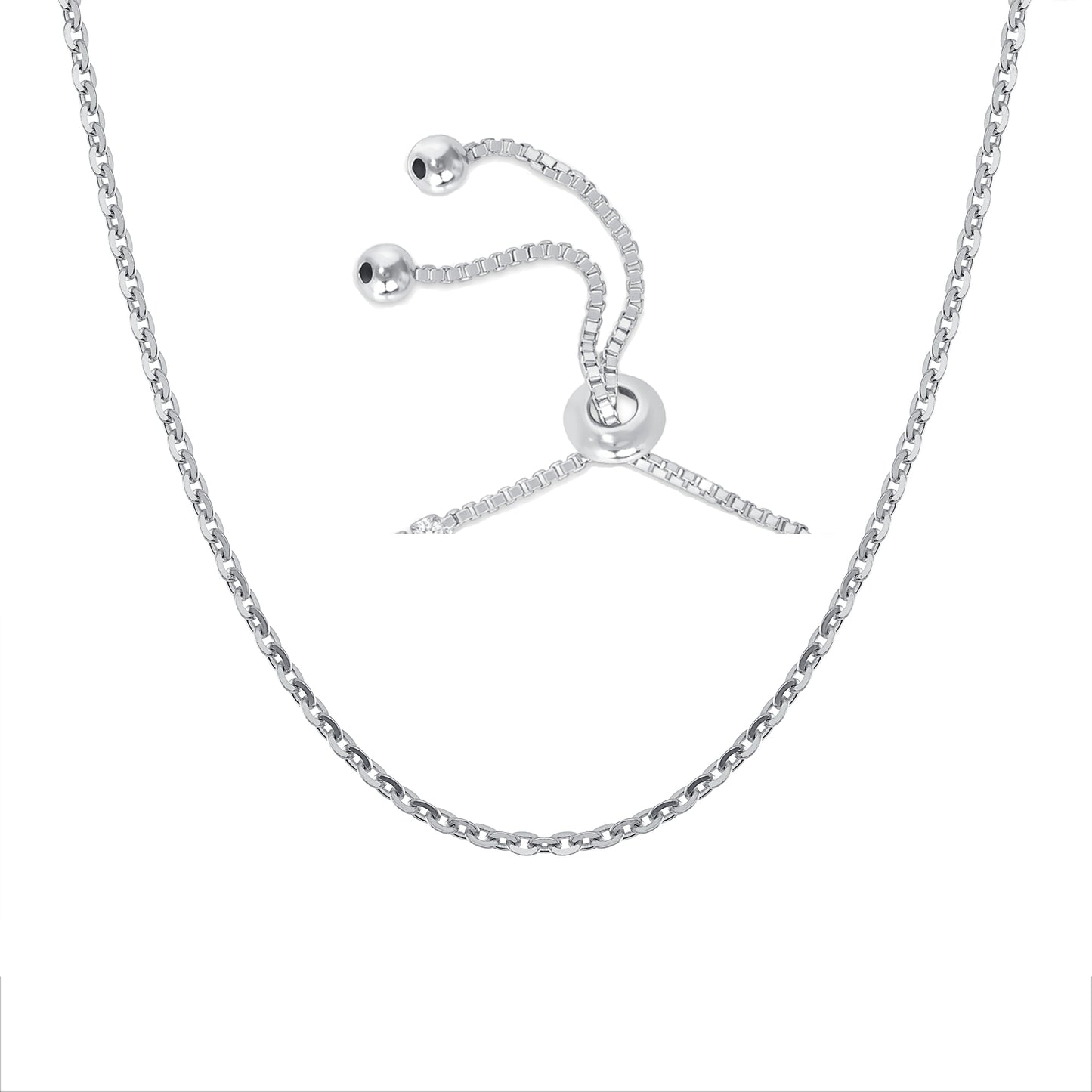 Silver 925 Rolo Diamond Cut 040 Adjustable Chain. ROLO040-ADJ-22