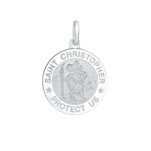 Silver 925 Rhodium Plated Saint Christopher ( San Cristobal ) Pendant. SANC01