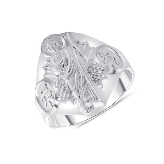 Silver 925  San Judas Men's Ring. SANJR01