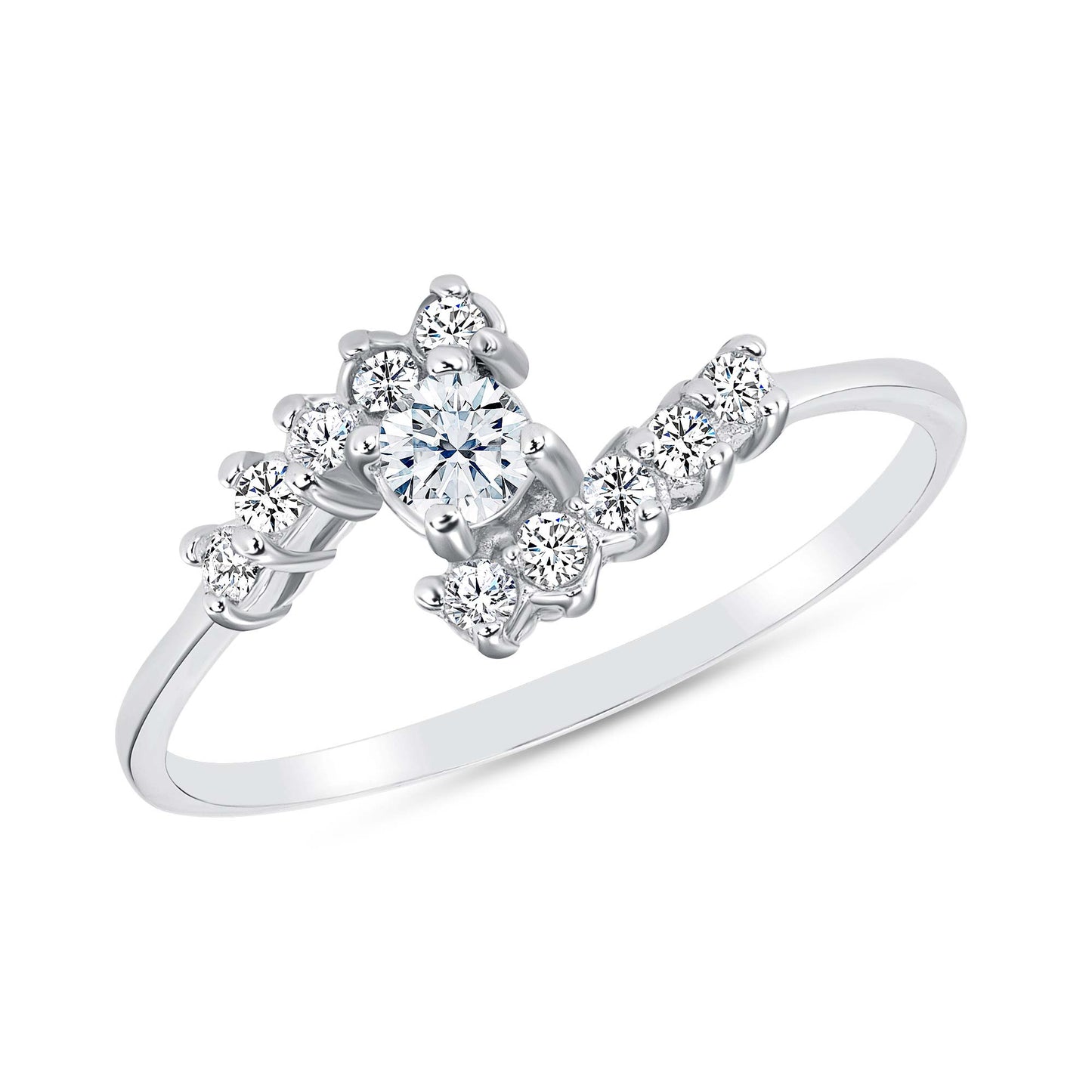 Sterling Silver Dainty Endless Solitaire Ring