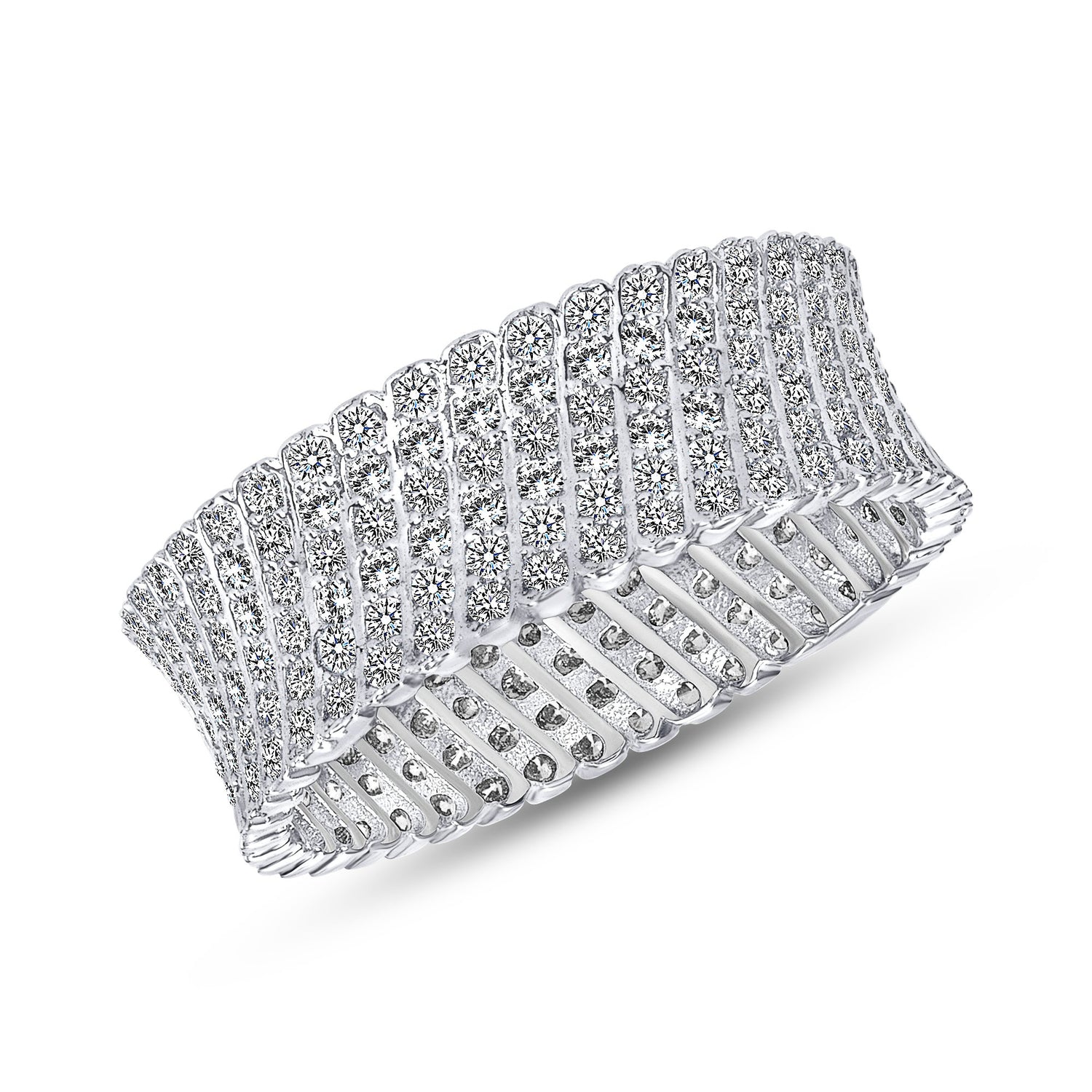 Sterling Silver Pave Setting Band
