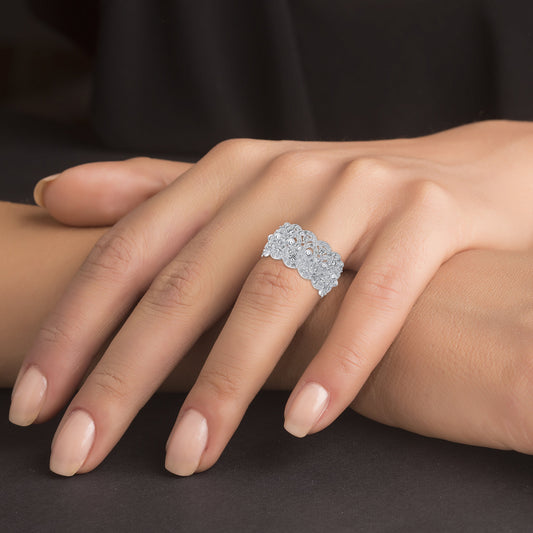 Sterling Silver Wide Designer Band