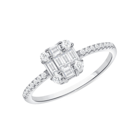 DGR2311. Silver 925 Baguette Micro Pave Cubic Zirconia Ring